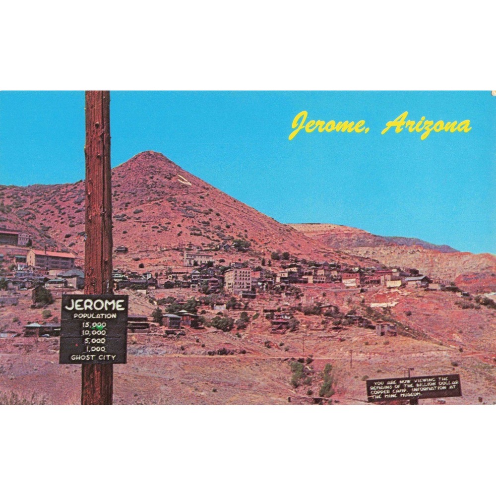 Jerome Arizona Ghost City Billion Dollar Copper Camp Petley Postcard K-287A - Picture 1 of 2